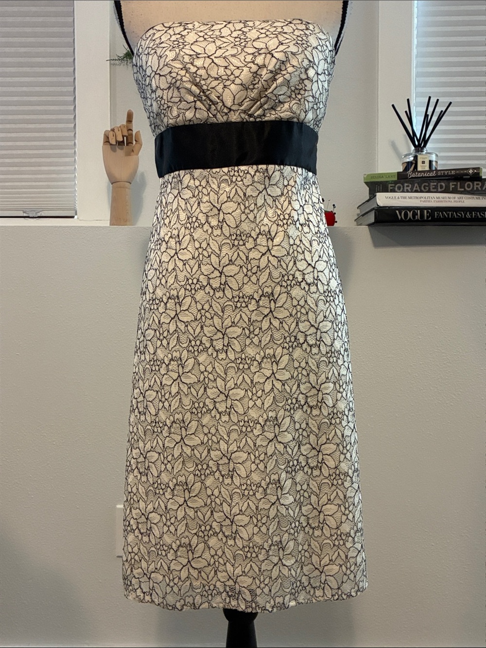 WHBM Strapless Lace Dress